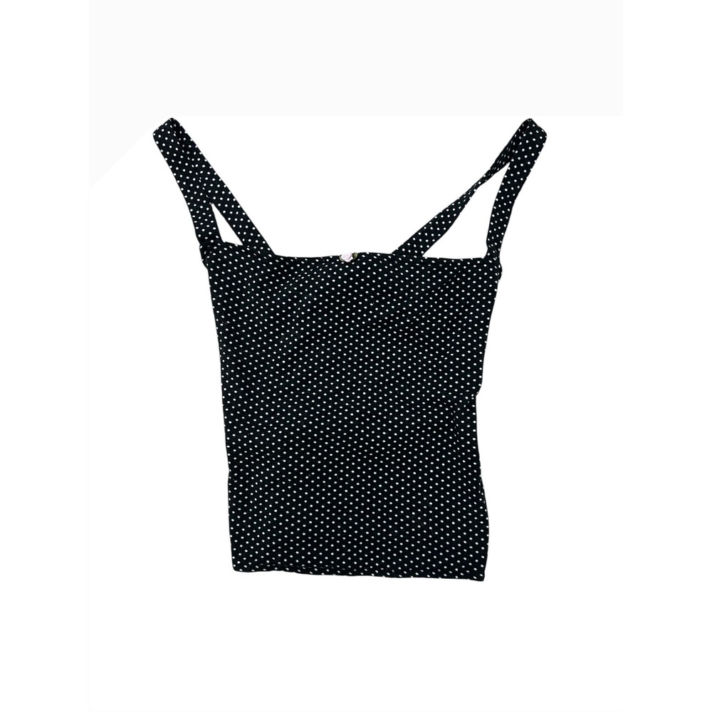 Polka Dot Black & White Backless Tank Top